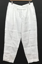 Athleta Women's White Retreat Linen Ankle Pants Size L