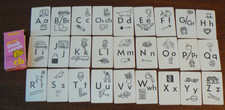 Alphabet Phonics Flash Cards Letters Pictures, Word list, Sentence using words