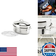 Alll-Clad Stainless Steel 15" Oval Roaster Pan with Rack and Lid