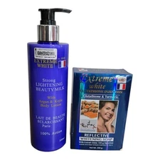 Extreme White Beauty Milk Body Lotion, Glutathione Turmeric Soap