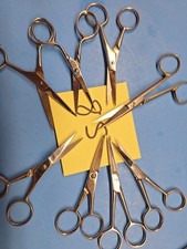 8 VINTAGE PAIRS CRAFTS MUSTACHE SCISSORS LOC 8S
