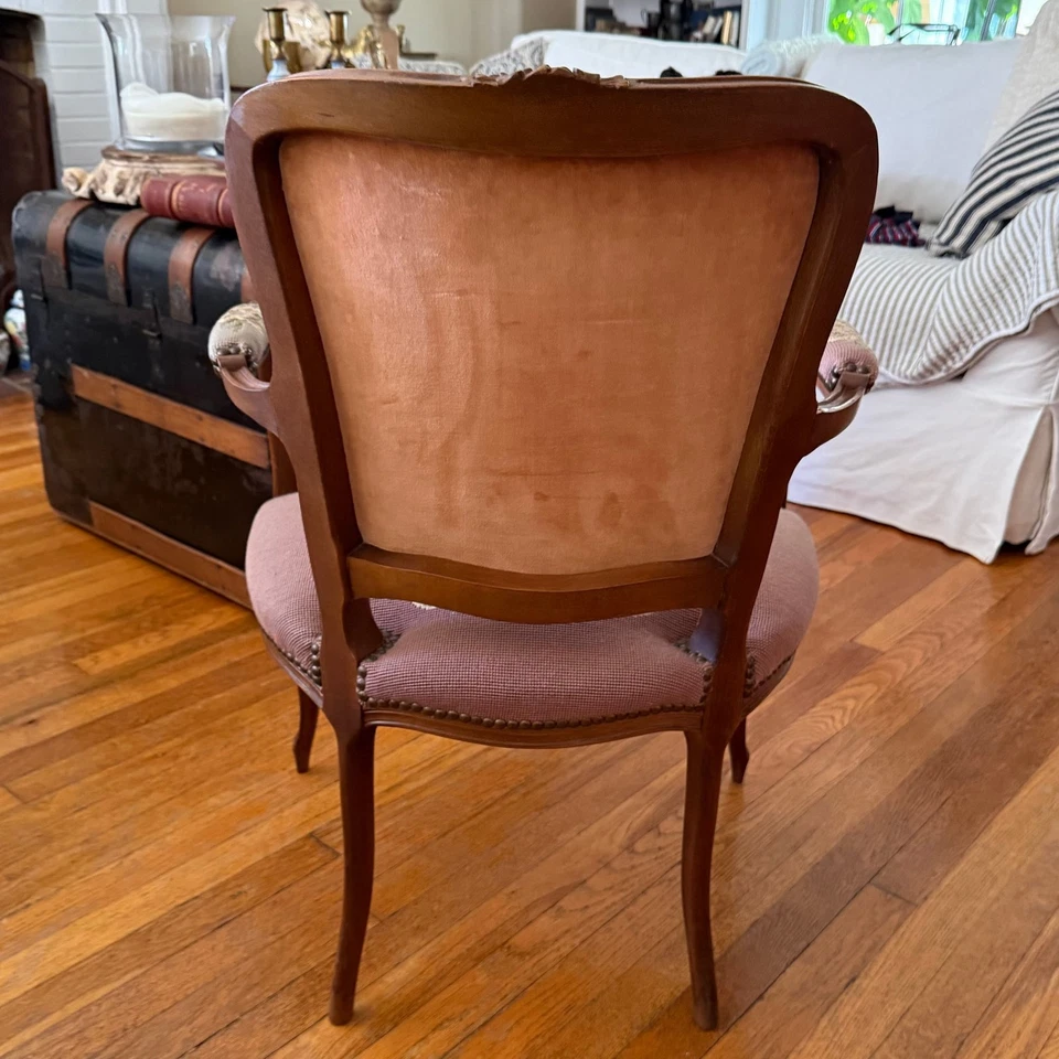 Sillón francés vintage Luis XV punta de aguja Foto 3 de 4