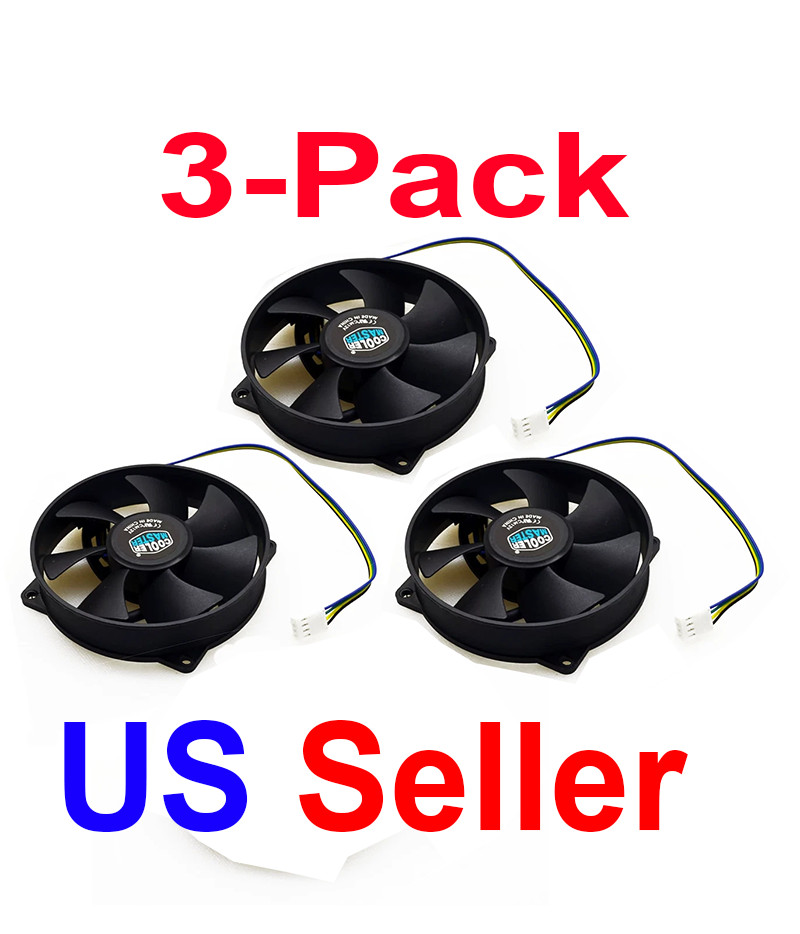 Master Round Cpu Heatsink's Fan 4-pin Pwm Silent Quiet (3-pack)