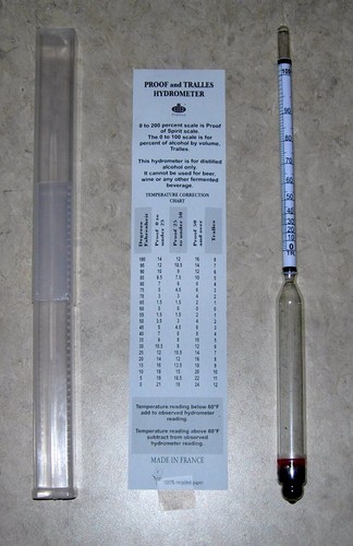 HIDRÓMETRO REAL A PRUEBA DE MARCA Y TRALLE % DE ALCOHOL para LICORES DESTILADOS ABV - Imagen 5 de 11