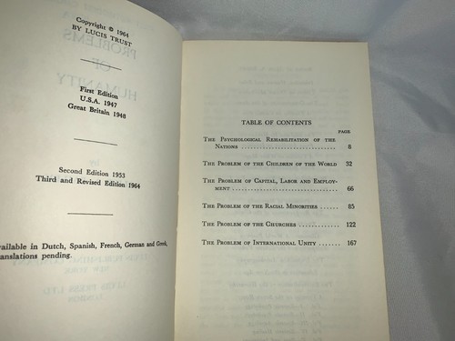 VTG 1964 Problems of Humanity Alice A. Bailey - Imagen 4 de 4