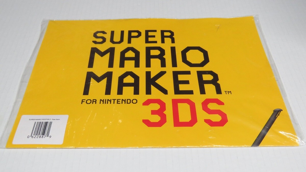 【非売品】スーパーマリオメーカー SUPER MARIO MAKER ポスター Super Mario Maker Poster Preorder Merchandise Nintendo 3DS