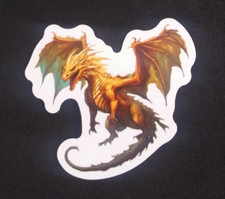 Colorful Mystical Guardian Dragon Sticker 1.75" x 2" AC 