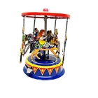 Schylling Horse Carousel Tin Metal Retro Push and Spin Toy