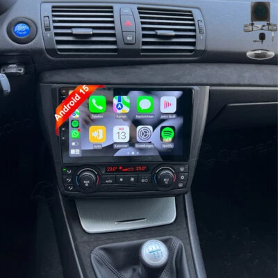 CAMECHO Für BMW 1er E81 E82 E87 E88 2004-2011 Android 15 Autoradio Carplay Navi GPS Kam