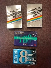 Lot of 4 8mm Video Cassette Metal Sony Hi8 Maxell GX-MP Radio Shack