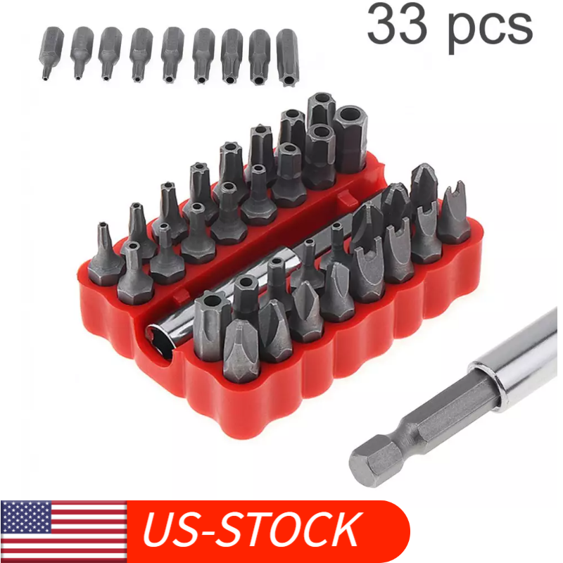 Tamper Proof Security Torq Hex Star Spanner Tri Wing Screwdriver 33 Torx Bit Set