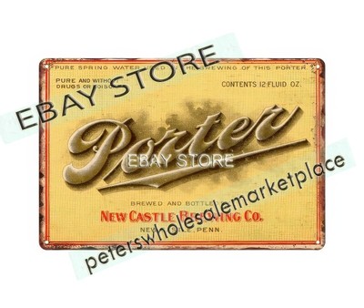 Porter beer New Castle Brewing Co Pennsylvania metal tin sign  brew pub decor