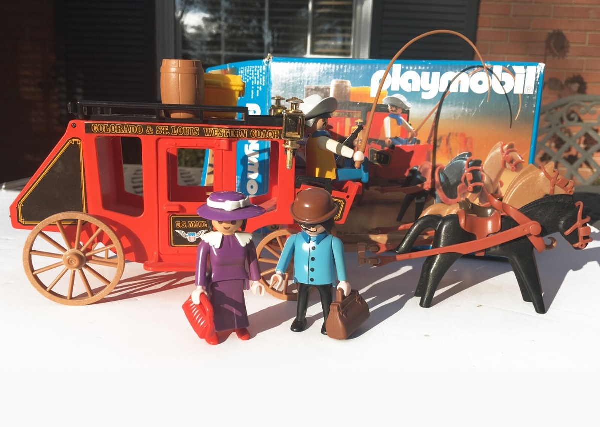 Vintage Playmobil 3245 Wild West Stagecoach Near Complete