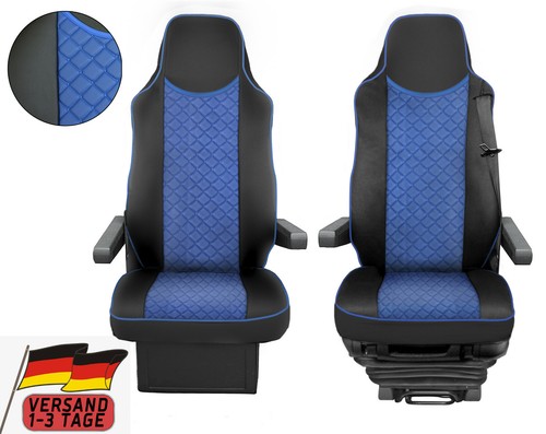 Coprisedili per camion per Mercedes Actros MP3 dal 2009 Nero/BLU Eco pelle - Afbeelding 1 van 7