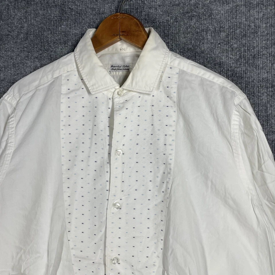 Camisa babero de vestir vintage años 20 30 para hombre talla 15,5 puño francés blanca años 20 años 30 esmoquin Foto 2 de 4
