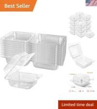 Versatile Clear Plastic Clamshell Takeout Boxes - Ideal for Cakes and Salads