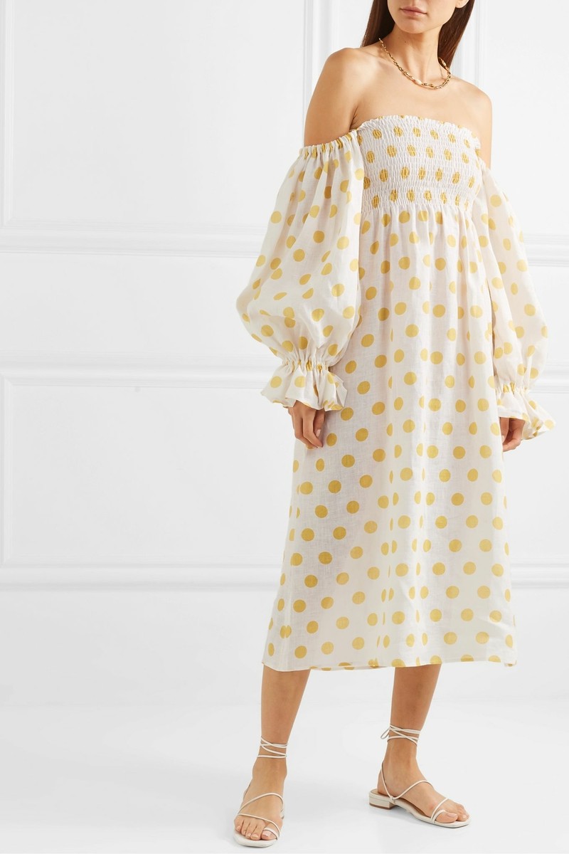 Apolina Dora Dress - Mango（SIZE：3-5Y） 체크앤도트