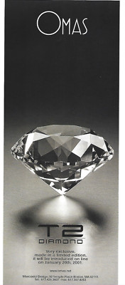 Omas Announces T2 Diamond Fountain Pen Print Ad, Omas T2 Diamond Magazine Ad