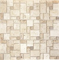 Travertin Mosaikfliesen Steine Wand Boden Naturstein Beige Braun Fliesenspiegel