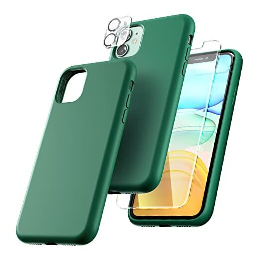 [5 in 1 Designed for iPhone 11 Case, with 2 Pack Screen Protector + 2 Pack
