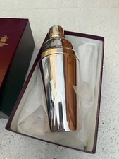 Asprey & Co Silver Plated Cocktail Shaker Plus Silver Plated Mixing Spoon