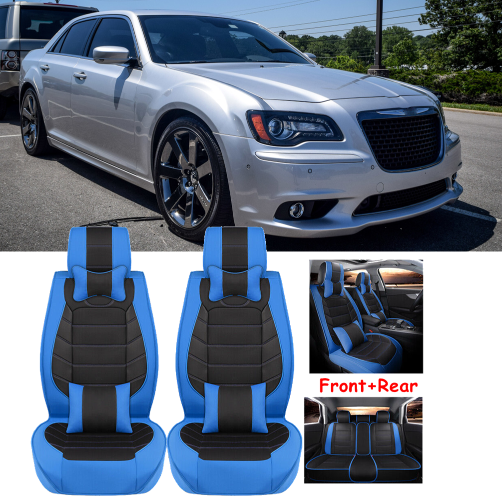 PU Leather Car Seat Cover 5-Seat Full Set Front Rear Cushion For Chrysler 300