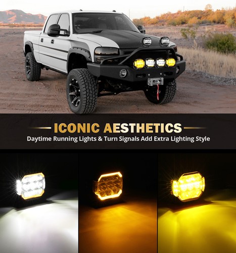AUXBEAM 5" Tirador Lateral LED Luz de Trabajo Cápsulas Blanco Ámbar DRL para Can-Am Maverick - Imagen 9 de 12