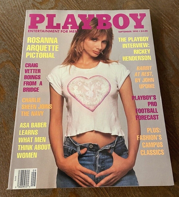Playboy September 1990 Rosanna Arquette, Ricky Henderson interview