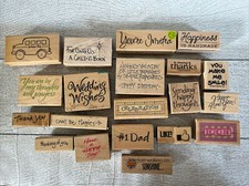 Wood Rubber Stamps Scrapbook Card Making Scrapbooking Party Invitation 20 Lot