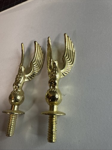 2 Eagle Trophy Topper or Base Trim Accent Screw On Mount Gold Tone Metal Award - Picture 8 of 18
