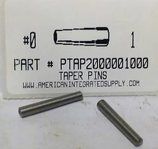 #0X1 TAPER PINS STEEL PLAIN .156" LARGE END DIAMETER (10)