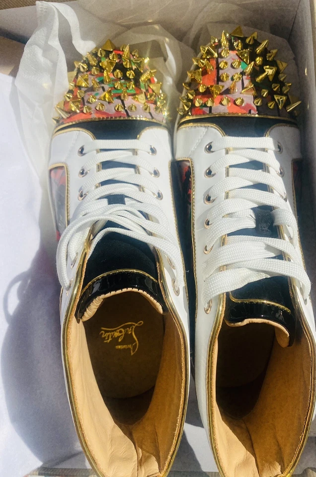 Christian Louboutin Multicolor Saffiano Spikes Zapatos de caña alta - RARO - Talla 41 Foto 2 de 4