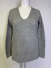 Marine Layer Elisa Sweater Top Cashmere Ribbed Knit Blend Pullover Gray Size XS
