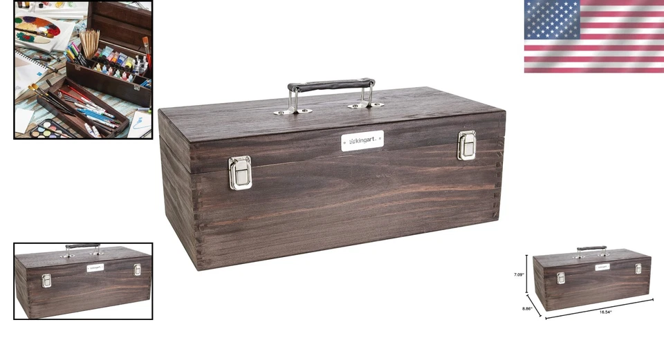 Lightweight Artist Supply Organizer Box with Removable Tray and Compartments - Image 2 of 4