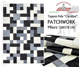 Dettagli Su Tappeto Pelle Cavallino Patchwork 120x178cm W6