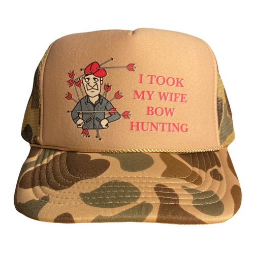 Funny Trucker Hat I took my wife bow 