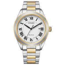 Citizen Eco-Drive Mens Roman Numerals Calendar Two-Tone Watch 40MM AW1694-50A