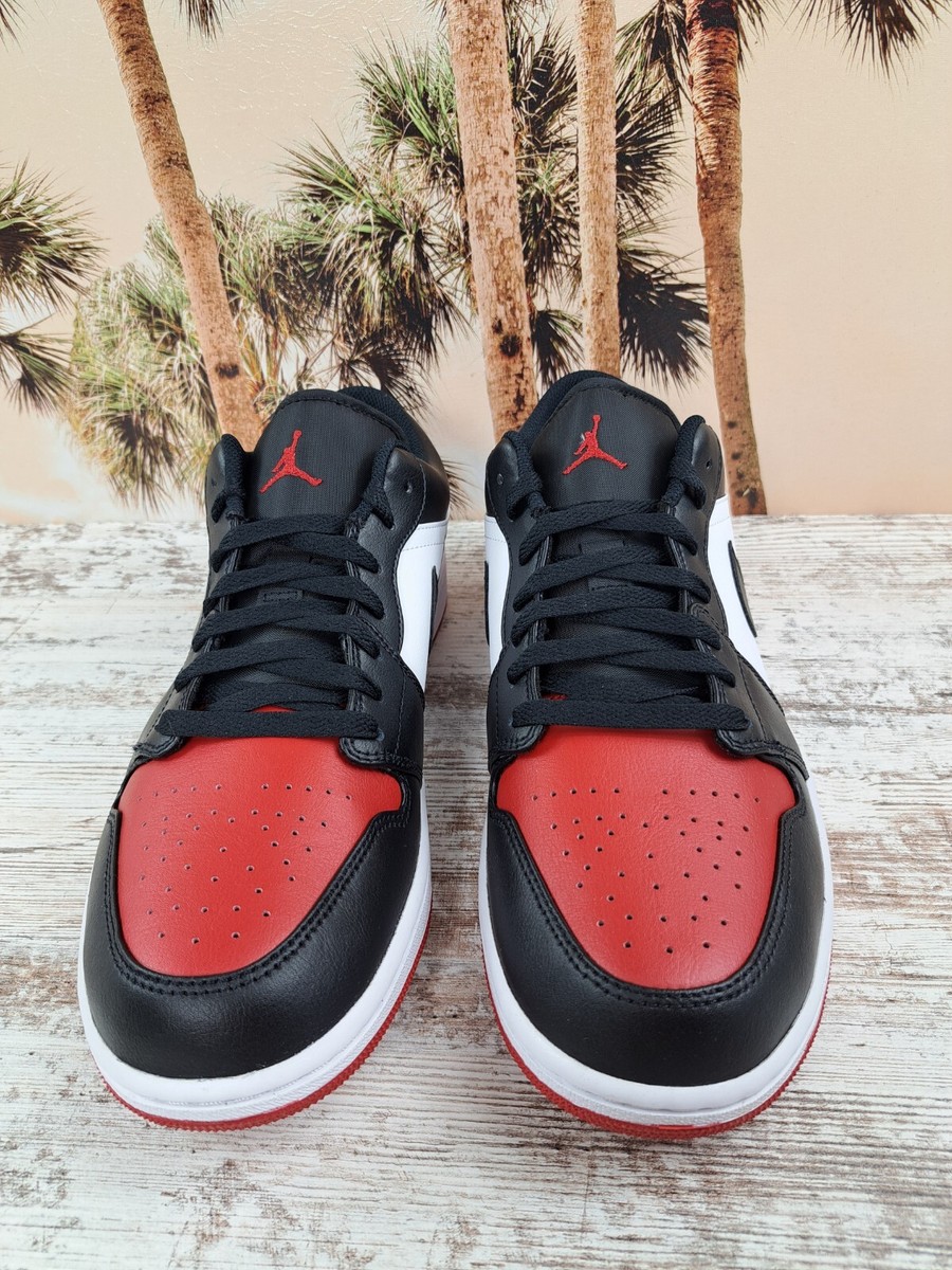 Nike Air Jordan 1 Low Bred Toe Chicago Red Black 553558-612