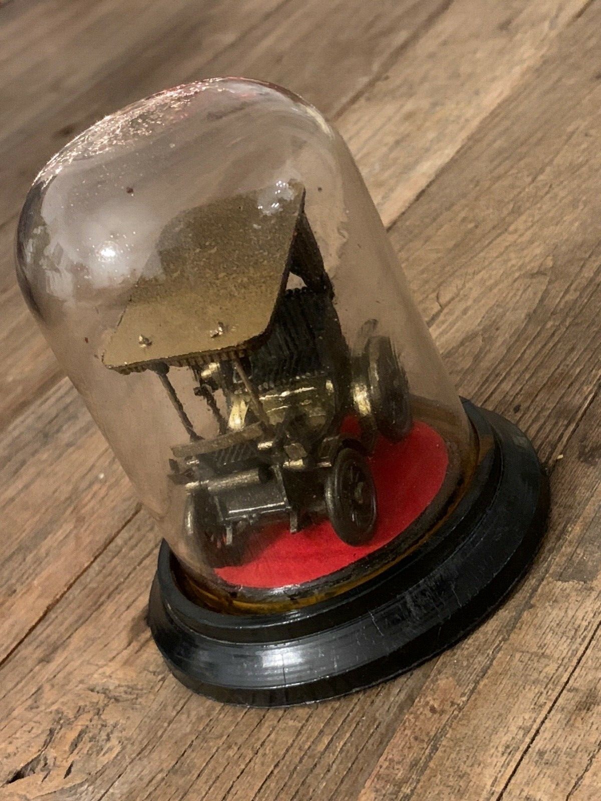 1911-15 Model T Ford Touring Toy Model Encased in Glass Display Stand