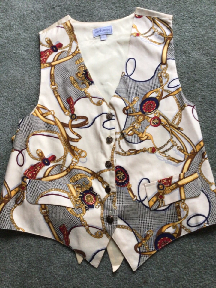 Michaelee Vintage Men’s Formalwear Ornamental Rayon Vest Large - Image 2 of 4