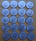 1964 Kennedy half dollar roll of 20 coins 90% Silver
