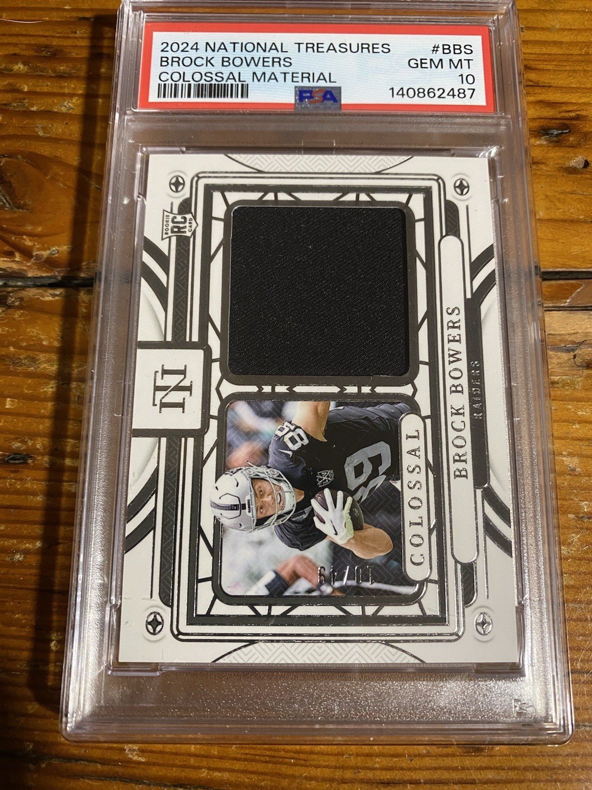 Brock Bowers Panini National Treasures Colossal Materials #BBS Base