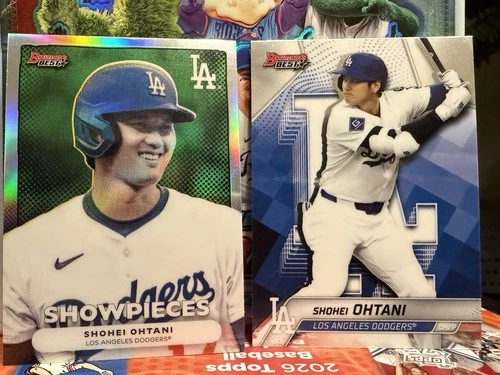 2025 Bowman’s Best Shohei Ohtani Showpieces Refractor SP + Base LA Dodgers