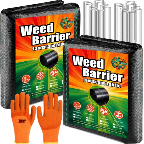 3ft x 100ft Weed Barrier Landscape Fabric Heavy Duty, 3.2oz Premium Woven Geo...