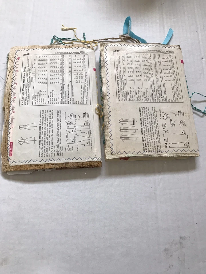 DOS patrones de vestidos de dama vintage alterados JUNK JOURNALS firma única efímera Foto 2 de 4
