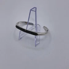 David Yurman Streamline Cuff w/ Black Diamonds 6.5" in 925 22g Missing 1 Diamond