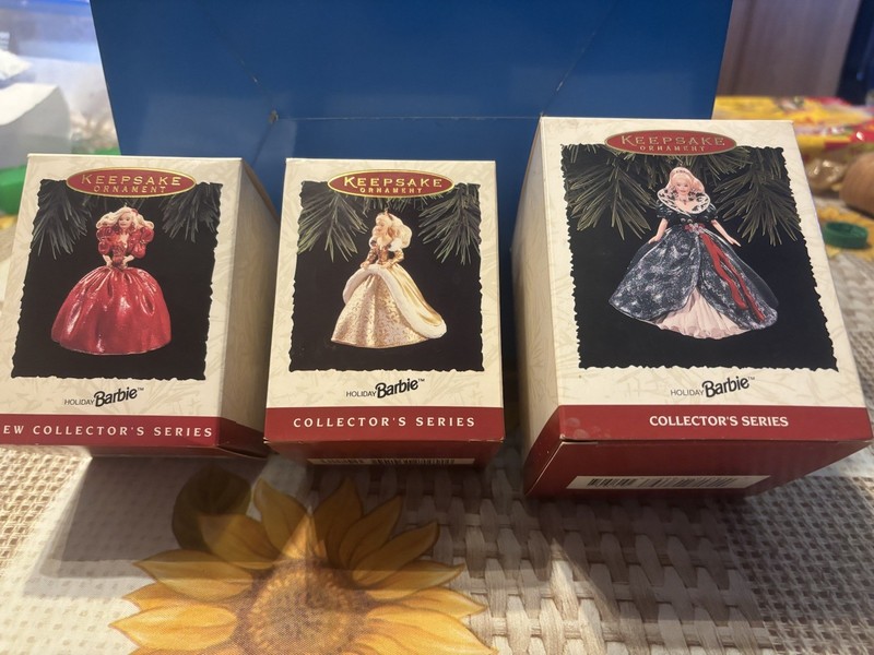 Hallmark Keepsake Collectors Series Barbie Holiday Ornaments First 3 Years NEW