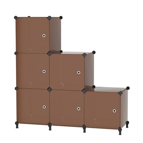ATTDETJL 6 Cube Storage Unit with Doors,  Assorted colors , sizes 
