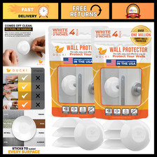 Reusable Self-Adhesive Door Stoppers Wall Protector - 8 Pack, 2" White