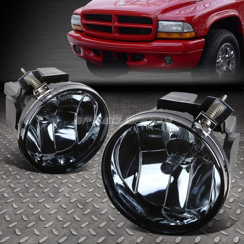 SMOKE LENS AMBER 4PC HEADLIGHT+BUMPER FOG LIGHT FOR 01-04 DODGE DAKOTA/DURANGO — 第 3/4 张图片